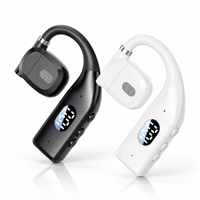 Écouteur Mono Bluetooth 5.3 Sans Fil avec Affichage LED et Micro HD pour Chauffeur, Bureau, Centre d'Appels, Gaming