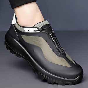 รองเท้าเดินป่าผู้ชายน้ำหนักเบา ทนทานต่อการสึกหรอ ผ้าตาข่ายนุ่ม ระบายอากาศได้ดี สวมใส่สบาย ปิดนิ้วเท้า พื้นยาง รองเท้าสำหรับกิจกรรมกลางแจ้ง - Product Image 3