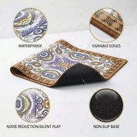 Tapis de table de mahjong de style américain en PU de luxe, antidérapant, insonorisant et lavable pour le divertissement à domicile