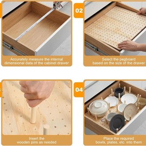 Wooden Pegboard <b>Kitchen</b> Organizer L Size Dishwasher Safe For Tableware Storage - Product Image 4