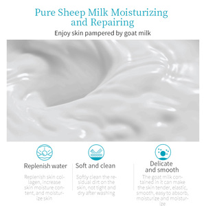 Nettoyeur facial avec <span class=keywords><strong>lait</strong></span> <span class=keywords><strong>de</strong></span> chèvre pour femmes, huile mérinos, mousse nettoyante pour le <span class=keywords><strong>visage</strong></span>, étiquette privée, ml - Product Image 3
