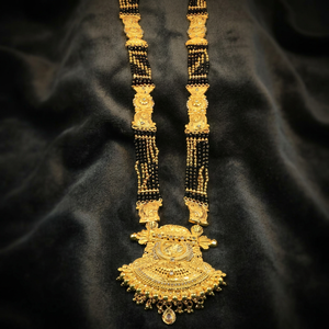 Wholesale 24K Micron Gold Mangalsutra Necklace With Cubic Zirconia Pendant Beaded Chain Wedding Ethnic Statement Fashion Jewelry - Product Image 3