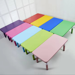 Kindergarten Tables and Chairs Children's Table Toddler Activity Table Plastic Rectangular Study Desk  School Furniture