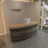 Bureau de réception octogonal moderne en MDF avec éclairage LED pour usage commercial