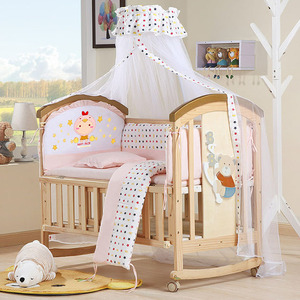 CLAF BEBE <span class=keywords><strong>Berceau</strong></span> en bois pour bébé avec fonctions multiples Grand lit assemblé pour enfant avec bascule et <span class=keywords><strong>berceau</strong></span> Caractéristiques - Product Image 4