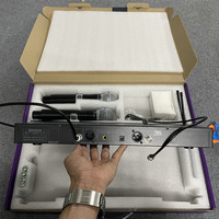 Système de microphone sans fil professionnel portable à 2 canaux pour les spectacles sur scène et les conférences, système sans fil PLL, microphone portable
