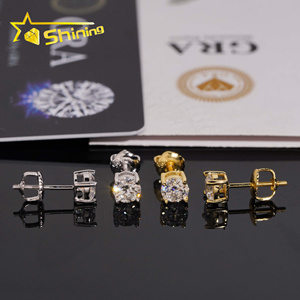 Wholesale Bulk Jewelry 925 Sterling <strong>Silver</strong> Round Cut 5mm Earrings Women <strong>Small</strong> <strong>Studs</strong> for Making Vvs Miossanite Iced Out - Product Image 3