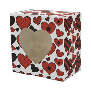 Thiết Kế Mới Nhất Hồng Đỏ Valentines Bakery Kẹo Trái Tim Ngọt Ngào Shaped Đảng Ủng Hộ Điều Trị Hộp Quà Tặng Giấy Với Cửa Sổ - Product Image 4