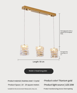 โคมไฟระย้าคริสตัล2025สไตล์ใหม่สำหรับห้องรับประทานอาหารโคมไฟระย้าคริสตัลหรูหราทันสมัยเรียบง่ายสำหรับบาร์ห้องรับประทานอาหารและโต๊ะ - Product Image 5