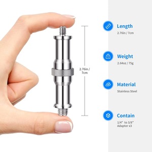 <span class=keywords><strong>Neewer</strong></span> <span class=keywords><strong>2</strong></span>/3 Pièces Standard 1/4 3/8 Métal Mâle Convertisseur Vis Filetée Adaptateur Spigot Stud Caméra Accessoires pour Studio Light - Product Image 3
