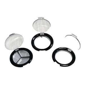 <b>Round</b> Cosmetic Palette Case 36.5mm Highlighter Blush Concealer Lipstick Makeup Organizer Storage <b>Box</b> With Mirror And Divider - Product Image 4