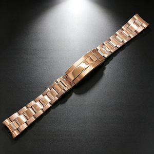 Correa de Acero Inoxidable Ajustable de Lujo de 20 mm, con Acabado Dorado Pulido y Cepillado, con Cierre de Hebilla para Relojes - Product Image 5