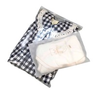 Sacs d'emballage givrés en plastique avec fermeture éclair, anti-poussière, personnalisables avec logo, pour vêtements, t-shirts, sacs de courses en polyéthylène à fermeture éclair