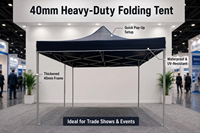 Tente pliante de 40 mm à double couche en PVC, imperméable, pour salon professionnel, abri pour événements sportifs, stand d'exposition extérieur