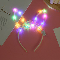Lueur chat lapin oreille corne bandeau cadeau lumière fleur guirlande bandeau fête Led anniversaire mariage Costume Halloween