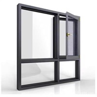 Ventanas Modernas Grandes de Guillotina Horizontal, con Apertura Eléctrica, Marco de Aleación de Aluminio, Vidrio Templado, Acero Inoxidable, para Baño