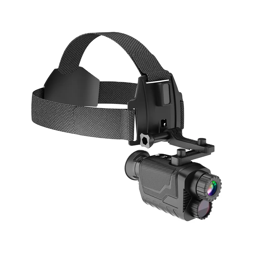 ヘルメットマウント付きデジタルナイトビジョン単眼鏡、赤外線ナイトビジョンカムコーダー写真やビデオの再生機能を撮影