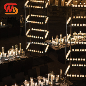Support mural de bougies de luxe en métal noir de haute qualité, design lisse, pour décoration murale - Product Image 2