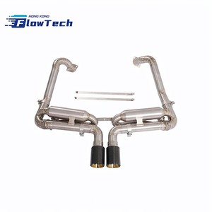 Système d'échappement Catback à soupapes FlowTech T304 en acier inoxydable avec télécommande pour Porsche 718 Boxster Cayman 2.0T - Product Image 1