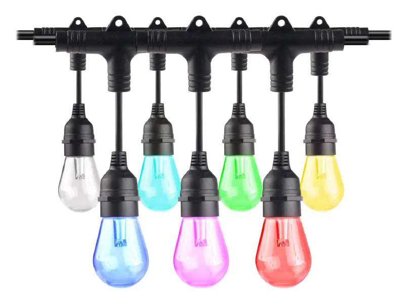 Lâmpadas led de morango c7 c9, suporte rgb, coloridas, para decoração de férias, iluminação de árvore