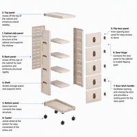 Meuble de rangement en plastique à tiroirs, pliable, multifonctionnel, pour bureau et maison