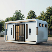 Cabine de toilette préfabriquée moderne intelligente personnalisée en direct d'usine, en acier imperméable, conteneur mobile, internet rouge