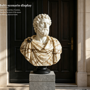 Statue <span class=keywords><strong>de</strong></span> buste romain en marbre sculpté à la main, sculpture d'<span class=keywords><strong>empereur</strong></span> classique, portrait <span class=keywords><strong>de</strong></span> style grec pour la décoration intérieure - Product Image 3