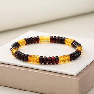 Bracelet de perles rondes élastiques dégradées arc-<span class=keywords><strong>en</strong></span>-ciel style religieux tendance 7*3.5mm avec <span class=keywords><strong>ambre</strong></span>, fabriqué <span class=keywords><strong>en</strong></span> Chine, cadeau, vente <span class=keywords><strong>en</strong></span> gros - Product Image 4