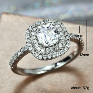 Anello da Donna con Micro Pavé di Zirconi Taglio Brillante, Elegante Gioiello per Matrimonio e Uso Quotidiano - Product Image 3