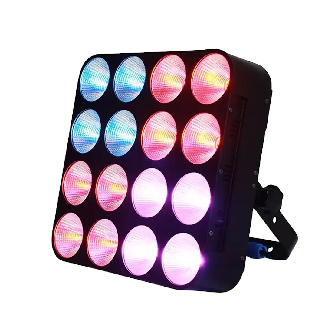 High Brightness 16pcs RGBW 4in1 LED DMX Matrix Panel Light 4x4 Blinder Light For DJ Equipment Stage Lighting