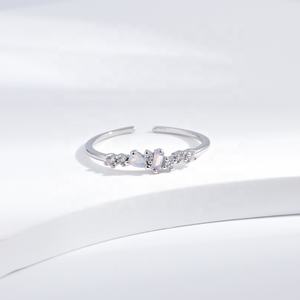 Anillos de plata de ley 925 personalizados, pequeños, económicos, con piedras preciosas, chapados en oro, delicados, para boda, apilables, de moda, con ópalo, para mujer. - Product Image 2