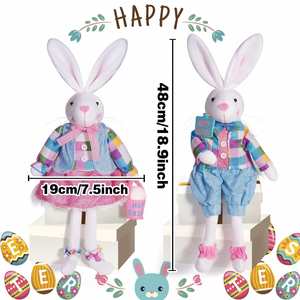 Muñeco de Tela de Conejito de Pascua en Oferta para Decoraciones de Fiestas de Halloween y Navidad con Características de Seguridad - Product Image 3
