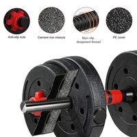 Équipement de fitness pour la maison : Ensemble combiné haltères, kettlebells et pompes, 10kg, 15kg, 20kg, avec haltères réglables à poids libre