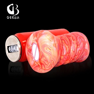 GEEBA Male <b>Masturbator</b> Aircraft Cup Soft Silicone Stick Pussy Realistic Vaginas Pocket Pussy Masturbation Colorful Sex Toy - Product Image 5