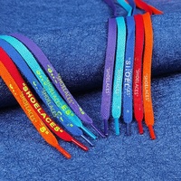 Lacets lumineux qui brillent dans le noir Xd999, lettres anglaises imprimées, design plat, compatibles avec les baskets, lettrage coloré, athlétique