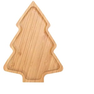 Plateau de service en bois en forme de sapin de Noël 28x20cm en bambou pour collations, desserts, décoration de fête, usage domestique et cuisine - Product Image 5