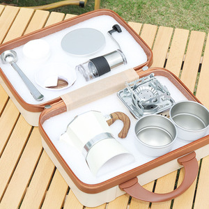 Ensemble de cafetière à expresso portable en acier inoxydable <span class=keywords><strong>avec</strong></span> couvercle, bouilloire pour cuisinière, outils de barista, pot MOKA, boîte cadeau premium <span class=keywords><strong>avec</strong></span> moulin à café - Product Image 2