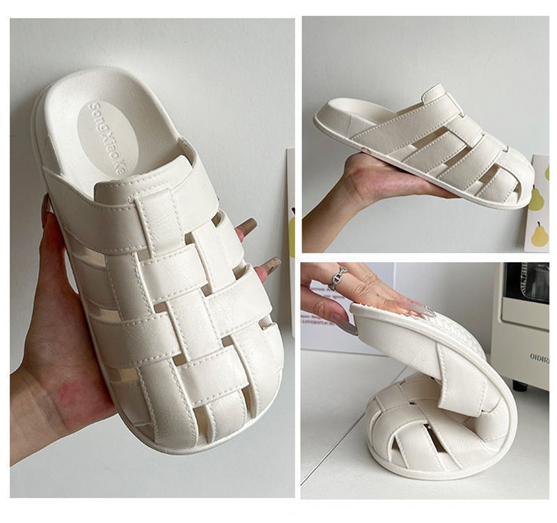 Fashion Solid Color Outdoor Beach Slippers Women Slides Summer Thick Sole Shoes