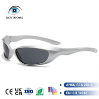 Lunettes de soleil de cyclisme enveloppantes rétro-futuristes cyberpunk à monture facetée, protection sportive UV400, unisexe, vente en gros, pour la plage