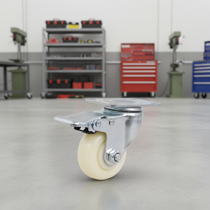 Moderne design 2,5 inch zwenkwielen transportwagenwiel, medium belastbaar, nylon rem, PP verstelbaar voor buitengebruik - Product Image 3