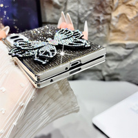 Étui de téléphone de luxe scintillant avec strass en cristal double papillon pour Samsung Galaxy Z Fold 8-4, cadre plaqué, coque de protection