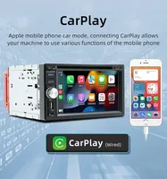 Lecteur multimédia MP5 universel pour voiture 2Din 6,2 pouces, lecteur de disques CD DVD, autoradio, CarPlay filaire, Android Auto, radio FM, chargeur USB, carte TF SD