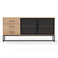 Nouveau meuble TV extensible convertible en bois massif, ensemble de meubles de salon, meuble TV moderne pour divertissement multimédia, pour usage hôtelier