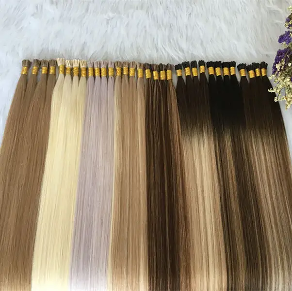 Wholesale Double Drawn Remy Skin I Tip Hair Extensions Double Drawn 100% Human Hair I Tip Ash Blonde #18 In Extensions