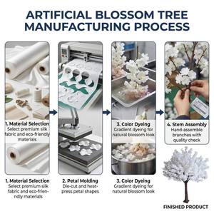 Arbre artificiel de fleurs de cerisier blanc FZS260008, grand arbre fleuri artificiel, centre de table de mariage, décoration intérieure pour événements et fêtes - Product Image 3