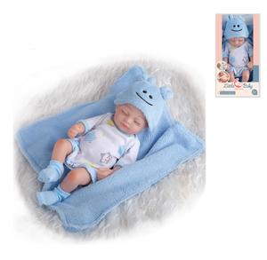 FiveStar Muñeca de Vinilo de 11 Pulgadas, Cuerpo Completo de Goma Suave, <span class=keywords><strong>Ojos</strong></span> <span class=keywords><strong>Cerrados</strong></span>, Muñeca <span class=keywords><strong>Reborn</strong></span>, Juguete de Moda de 28 cm, Muñeca de Bebé Dormida con Apariencia Realista - Product Image 6