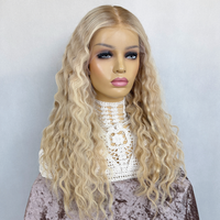 Peluca Kosher Judía con Encaje Frontal HD, Pre-Desplumada, Nudos Decolorados, Cabello Humano Virgen Europeo de Doble Trama, Balayage Rubio, Sin Pegamento