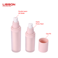 Set Botol Kosmetik Plastik Pink Pompa Airless Grosir