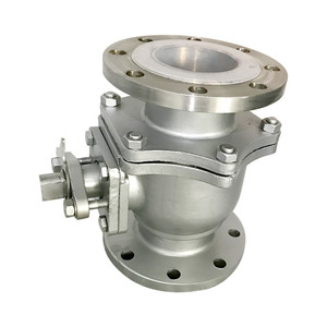 Vanne à boisseau sphérique en acier inoxydable à double corps avec revêtement fluoré Q41F46-16P à bride, norme américaine, manuelle, pour source de gaz corrosif, usine - Product Image 3