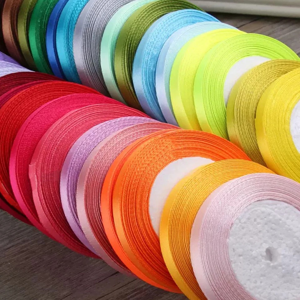 Wholesale Satin Ribbon 6mm Width 25 Yards Per Roll for Gift Wrapping Wedding Decoration Craft DIY Party Supplies